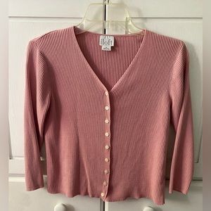 Silk LOFT pink cardigan top Ladies size Medium
